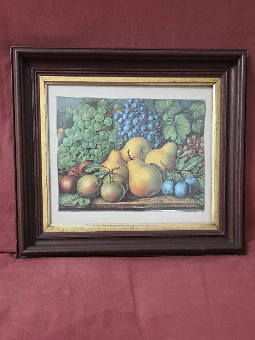 Vintage 'Golden Fruits Of California' Wood Framed Art Print